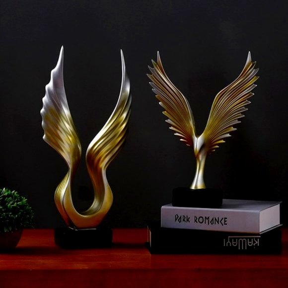 ELEGANT GOLD ANGEL WING HOME DECOR DISPLAY GIFT - Picture 3 of 6
